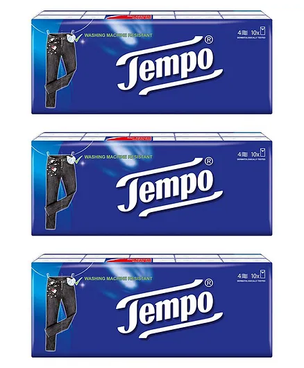 Tempo Classic Handkerchief Tissues 4 Ply - Pack of 30