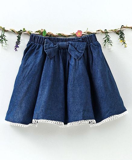 Meng Wa Solid Colour Skirt - Navy Blue