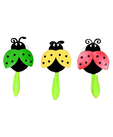 Little Nests Lady Bird Shaped Towel Hooks Set of 3 - Multicolour