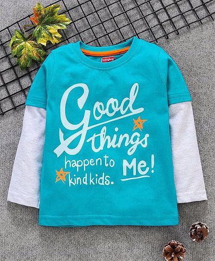 Babyhug Full Sleeves T-Shirt Graphic Print - Blue