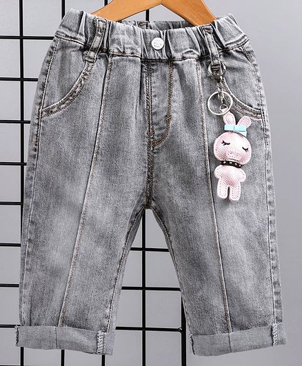 Kookie Kids Elastic Waist Capri With Clip-On Toy - Grey
