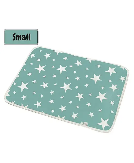 Syga Waterproof Diaper Changing Mat And Mattress Protector Star Design Small - Blue