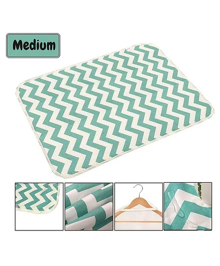 Syga Chevron Waterproof Diaper Changing Mat Medium Size - Green