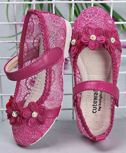 Cute Walk by Babyhug Velcro Closure Bellies Floral Motif - Dark Pink