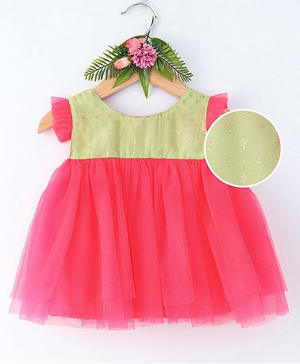 Many Frocks & Sleeveless Foil Print Flare Dress - Pink
