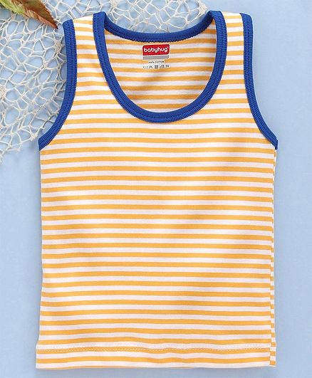 Babyhug Sleeveless Striped Vest -Yellow
