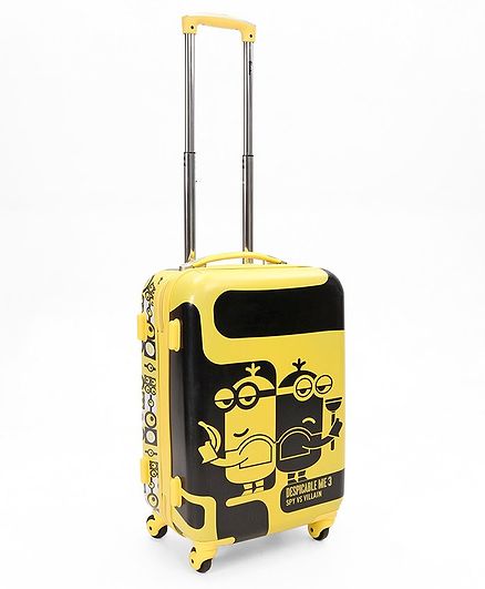 Minions Spy Villain Hard Trolley Bag Yellow Black - 20 Inches