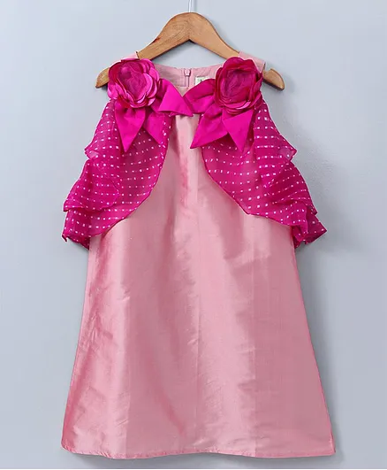 A Little Fable Sleeveless Strawberry Ruffle Dress - Pink
