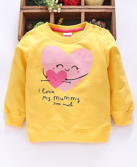 Babyhug Full Sleeves Sweatshirt Graphic Print - Yellow