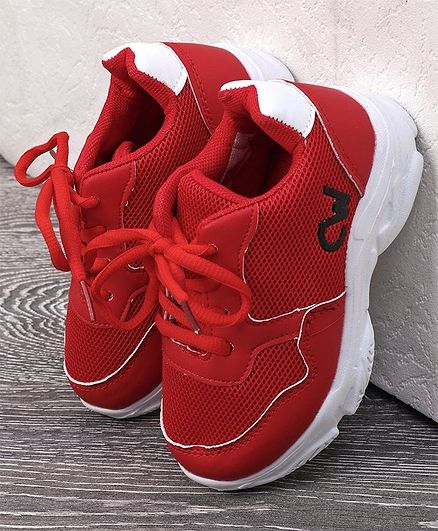 Cute Walk by Babyhug Lace Up Sports Shoes - Red