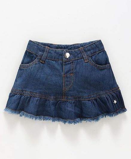 Babyoye Short Length Denim Skirt - Dark Blue