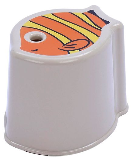 Stool Fish Print - Orange