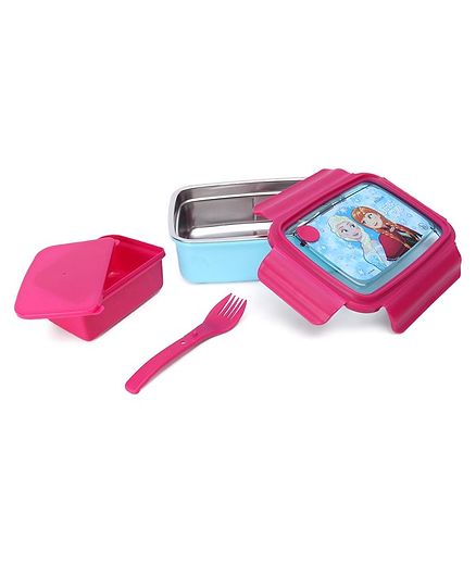 Disney Frozen Lunch Box With Stainless Steel - Blue & Red