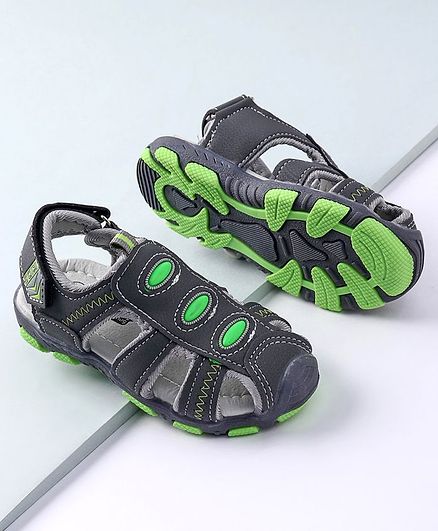 Cute Walk by Babyhug Closed Toe Sandals - Grey Green