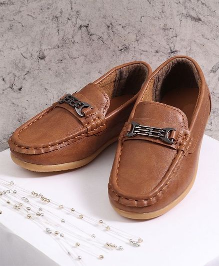 Cute Walk by Babyhug Party Wear Loafer Shoes - Brown