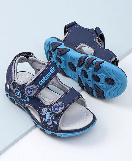 Cute Walk by Babyhug Sandals Velcro Closure - Blue