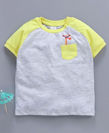 LC Waikiki Giraffe Print Half Sleeves Tee - Grey