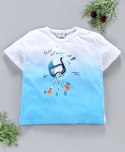 LC Waikiki Octopus Print Half Sleeves Tee - White