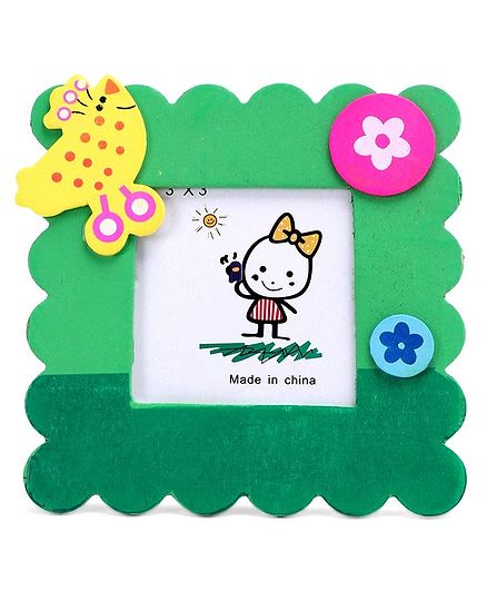 Square Photo Frame Bird Design - Green