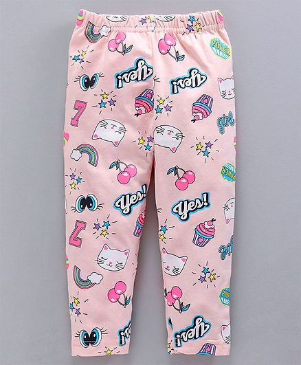 Ollypop Full Length Leggings Multi Print - Pink