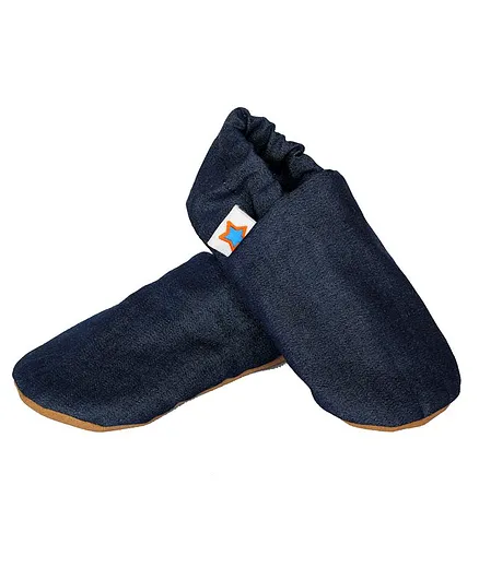 Skips Solid Back Elastic Booties - Blue