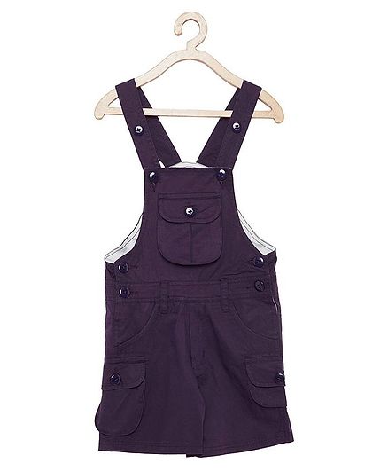 FirstClap Solid Sleeveless Dungaree - Puple