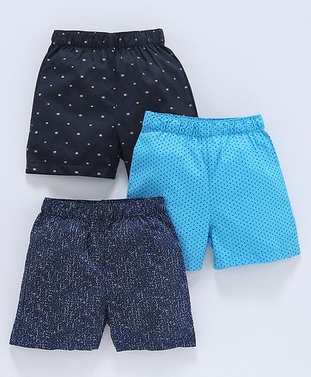 Babyhug Cotton Woven Printed Boxer Set of 3 - Mutlicolor