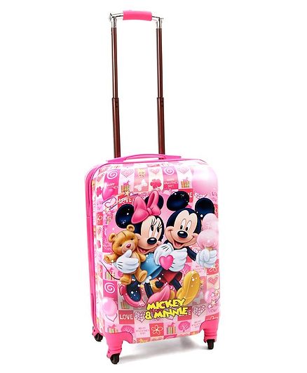 Disney Mickey Mouse & Friends Luggage Trolley Bag Pink - 20 Inches