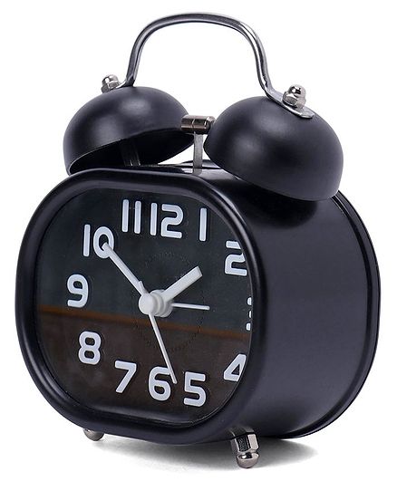 Twin Bell Analog Alarm Clock - Black