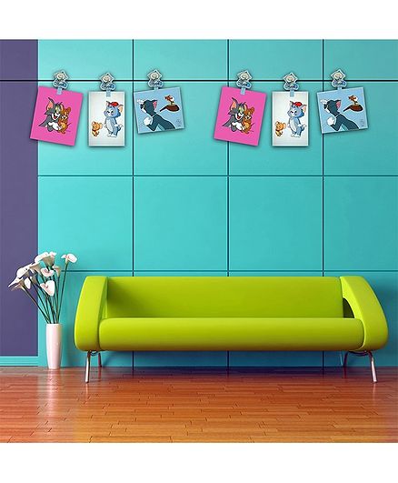 Passion Petals Baby Bottle Design Wooden Photo Clips Blue - Pack Of 6