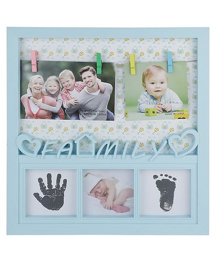 Passion Petals Baby Keepsake Square Photo Frame - Blue