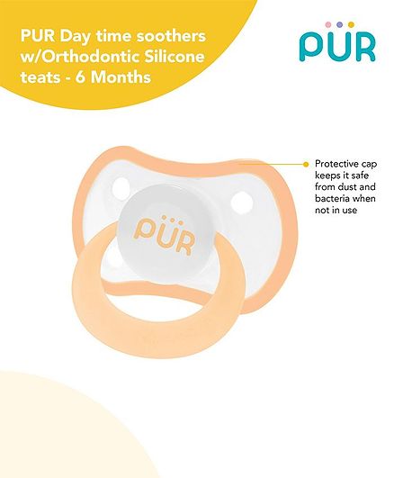 Pur Day Time Orthodontic Silicone Soothers - Pink