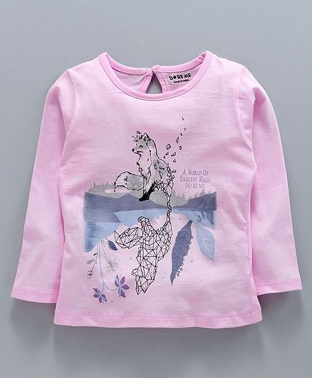 Doreme Full Sleeves Top Reflection Print - Light Pink