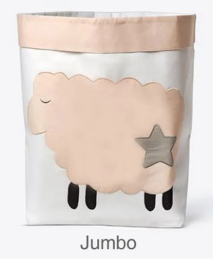 Masilo Organic Cotton Storage Bag Sheep Print - Peach