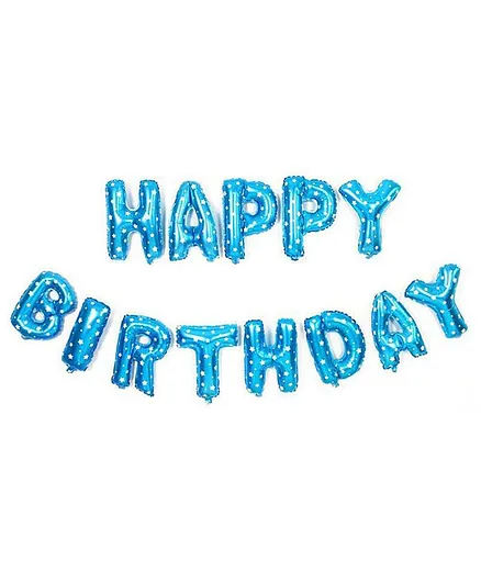 Syga Happy Birthday Foil Balloons Blue - Pack of 13