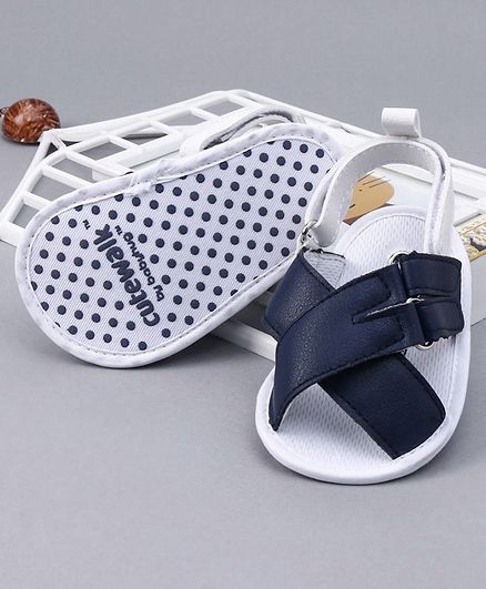 Cute Walk by Babyhug Solid Color Booties - Blue