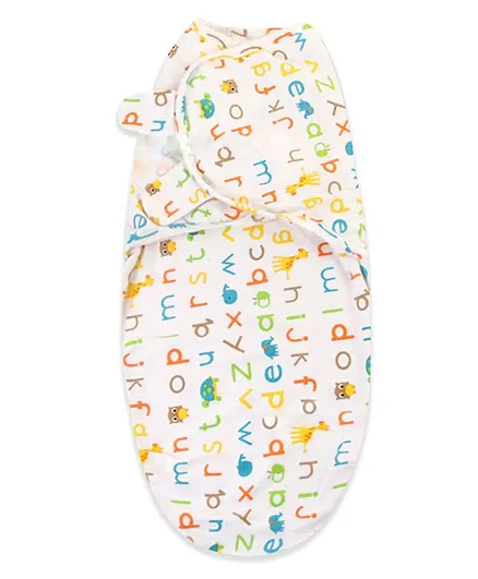 Bembika Organic Cotton Baby Swaddle Alphabet Print - Cream
