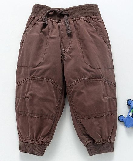 Cucumber Full Length Jogger Pants With Drawstring - Brown