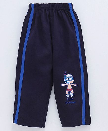 Tango Elastic Waist Full Length Track Pants - Navy Blue
