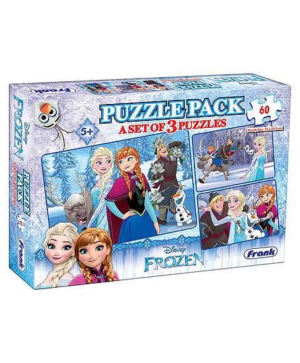 Frank Disney Frozen Jigsaw Puzzle Multicolour Set of 3 - 60 Pieces