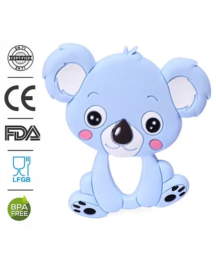 Babyhug 100% Silicone Teether Koala Print - Blue