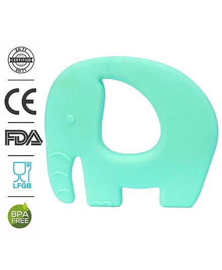 Babyhug Elephant Shaped 100% Silicone Teether - Ocean Blue