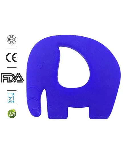 Babyhug Elephant Shaped 100% Silicone Teether - Blue