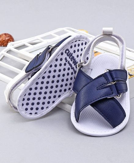 Cute Walk by Babyhug Solid Color Booties - Navy Blue