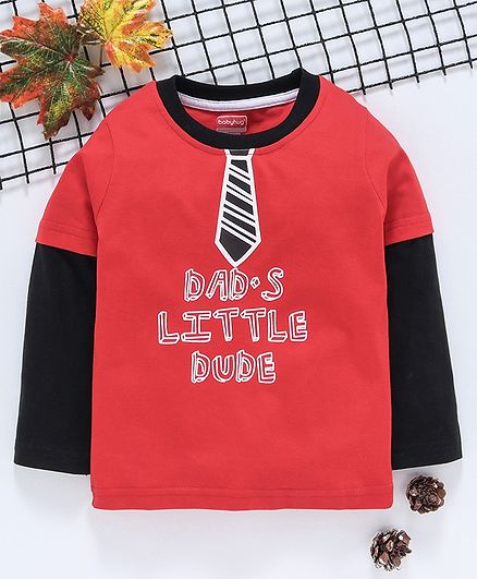 Babyhug Full Sleeves Tee Graphic Print - Red