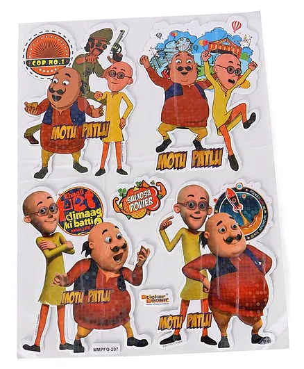 Sticker Bazaar Motu & Patlu A4 Foam Sparkle Stickers - Multi Color