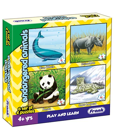 Frank Endangered Animals Jigsaw Puzzle Multicolour Set of 4 - 72 Pieces