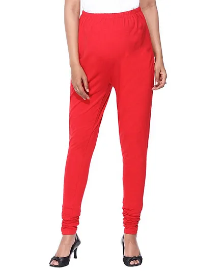 Morph Full Length Maternity Solid Churidar - Red