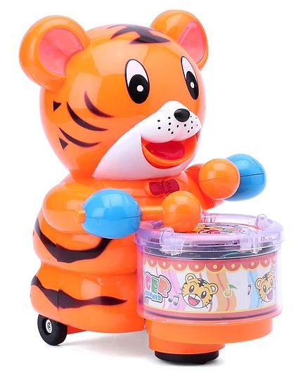 Tiger Drummer Musical Toy - Orange