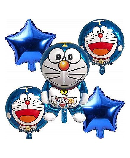 Shopperskart Doraemon Foil Balloons Multicolour - Pack of 5
